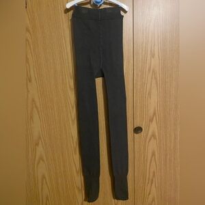 Black Fleece-Lined Thermal Leggings One Size Fits Most